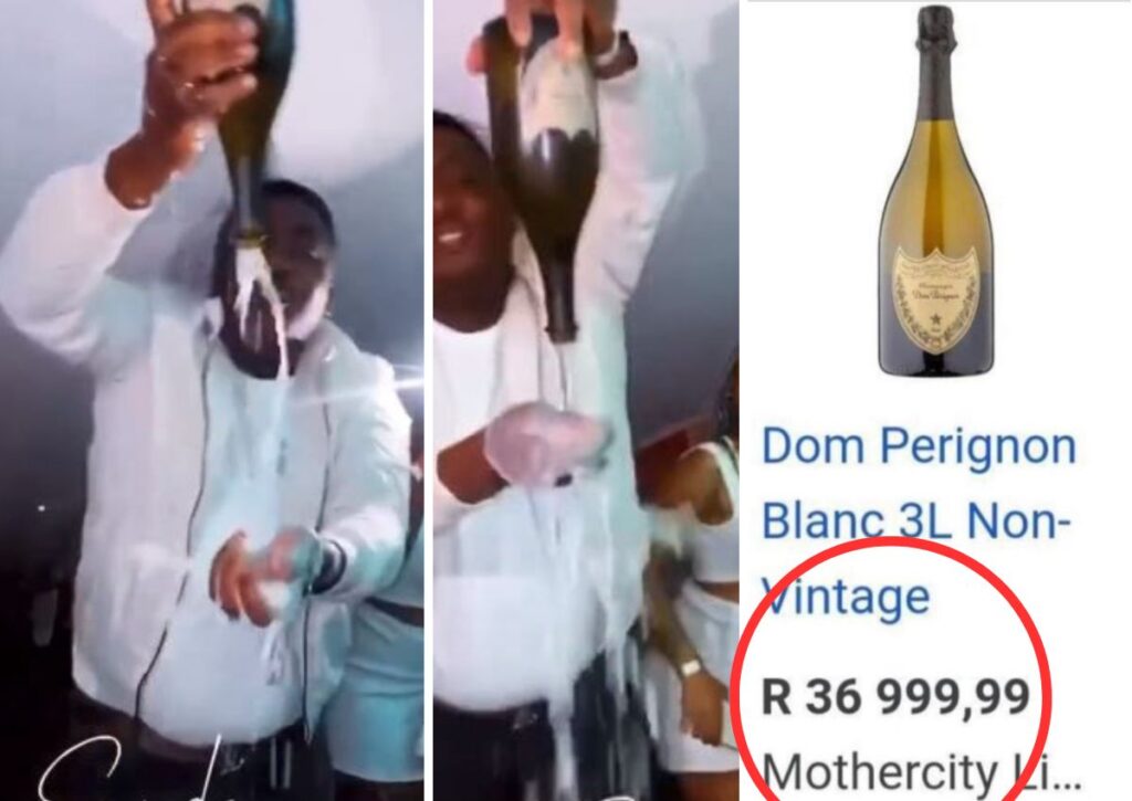 WATCH: Man WASHES hands with R37 000,00 bottle vintage champagne