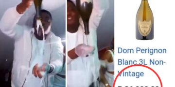 WATCH: Man WASHES hands with R37 000,00 bottle vintage champagne