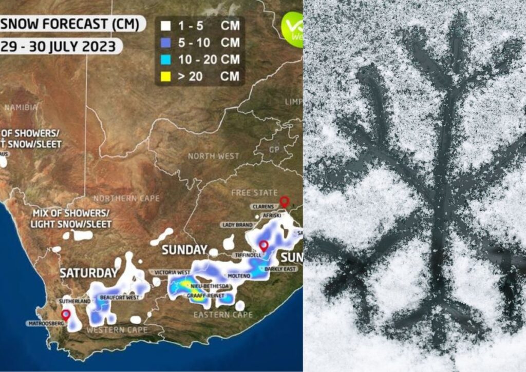 Freezing levels with up to 20cm SNOW expected in these parts of SA